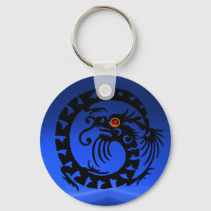 SNAKE DRAGON,black,red  ruby,blue sapphire Key Ring