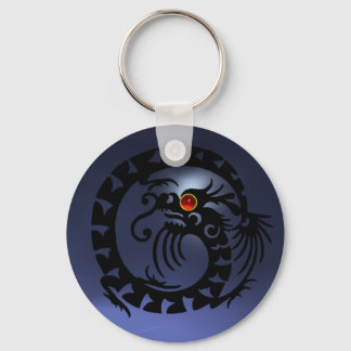 SNAKE DRAGON,black,red ruby,blue topaz Key Ring
