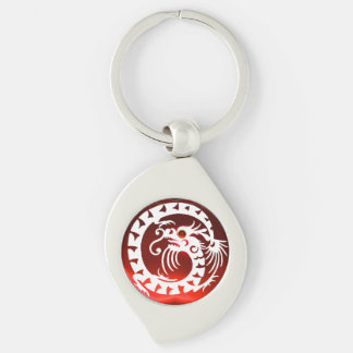 SNAKE DRAGON, Black,White ,Red Ruby Key Ring
