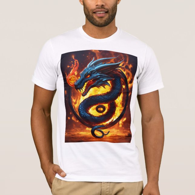 Snake Dragon Fireball T-Shirt - 3D Esports  (Front)
