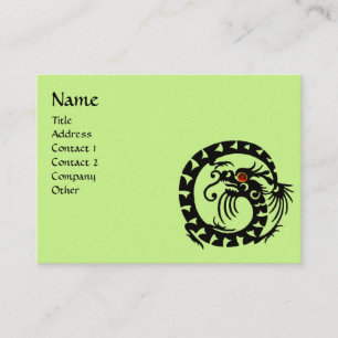 SNAKE DRAGON RUBY black and white red green Business Card