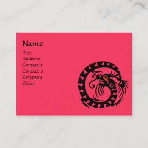 SNAKE DRAGON  RUBY black and white red pink Business Card