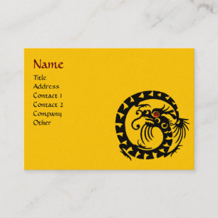 SNAKE DRAGON  RUBY black and white red yellow Business Card