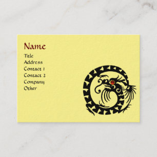 SNAKE DRAGON RUBY black and white red yellow Business Card