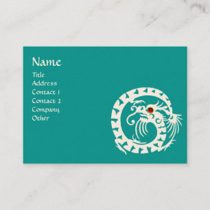 SNAKE DRAGON RUBY blue white red Business Card