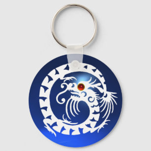 SNAKE DRAGON,white,red  ruby,blue sapphire Key Ring