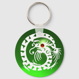 SNAKE DRAGON,white,red  ruby,green emerald Key Ring