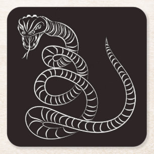 Snake Drawing/Sketch Coaster Set