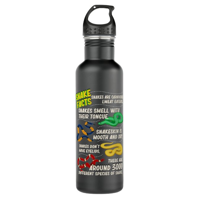 Snake Facts & Funny Boy Girl Toddler Snake Lover  710 Ml Water Bottle (Front)