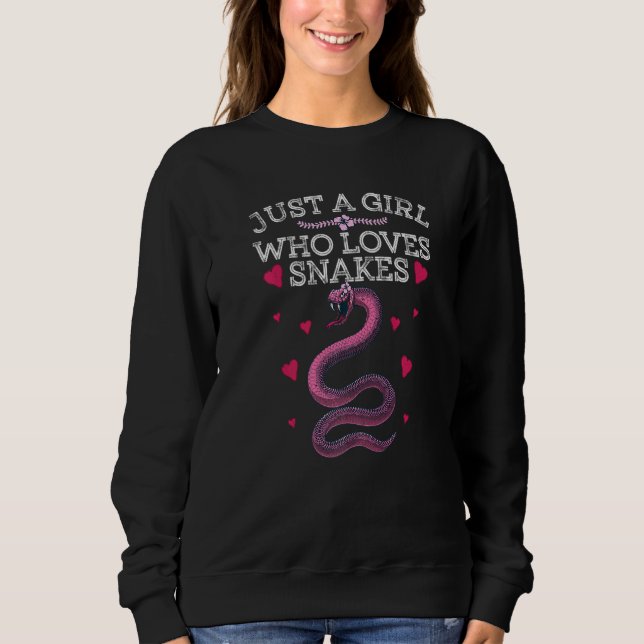 Snake For Girls Kids Women Snake Reptile Sweatshirt (Front)