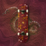 Snake Goddess deep red Skateboard<br><div class="desc">Esoteric snake and eye design</div>