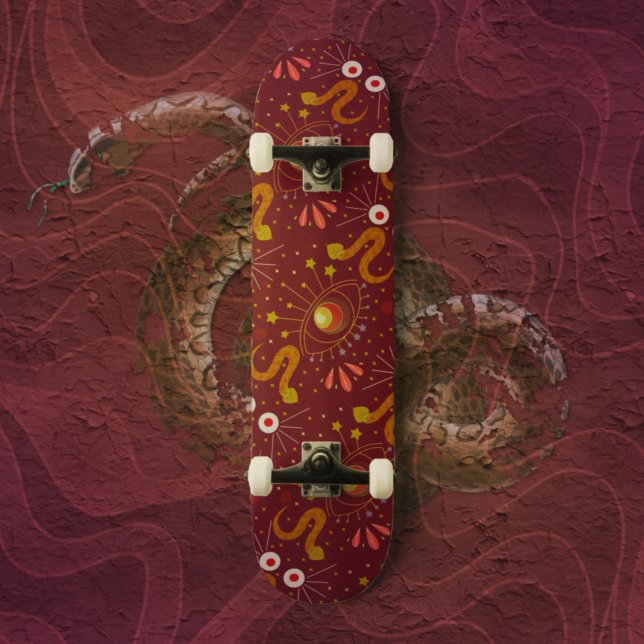 Snake Goddess deep red Skateboard (Creator Uploaded)