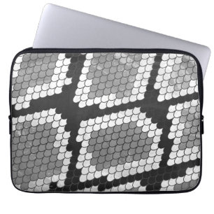 Snake Gray, White and Black Print Laptop Sleeve