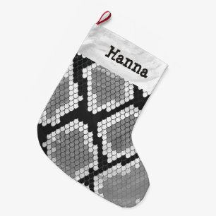 Snake Grey and Light Grey Large Christmas Stocking