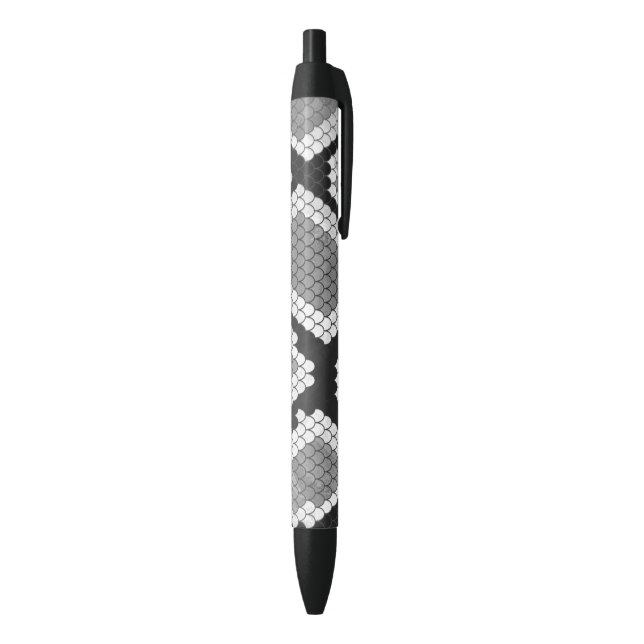 Snake Grey and Light Grey Print Black Ink Pen (Bottom (Vertical))