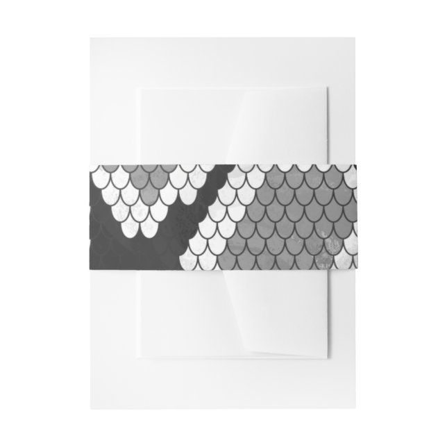Snake Grey and Light Grey Print Invitation Belly Band (Front Example)