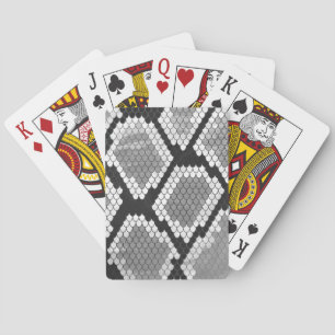 Snake Grey and Light Grey Print Playing Cards