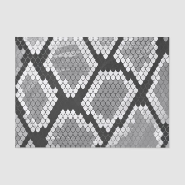 Snake Grey and Light Grey Print Tissue Paper (Front)