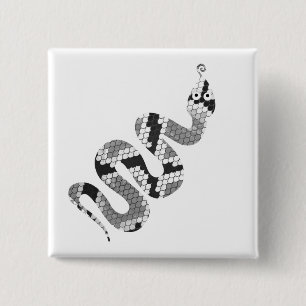 Snake Grey and Light Grey Silhouette 15 Cm Square Badge