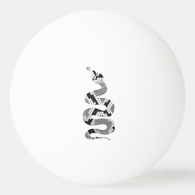 Snake Grey and Light Grey Silhouette Ping Pong Ball (Front)