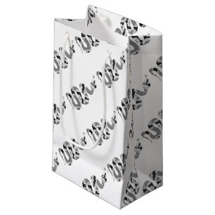 Snake Grey and Light Grey Silhouette Small Gift Bag