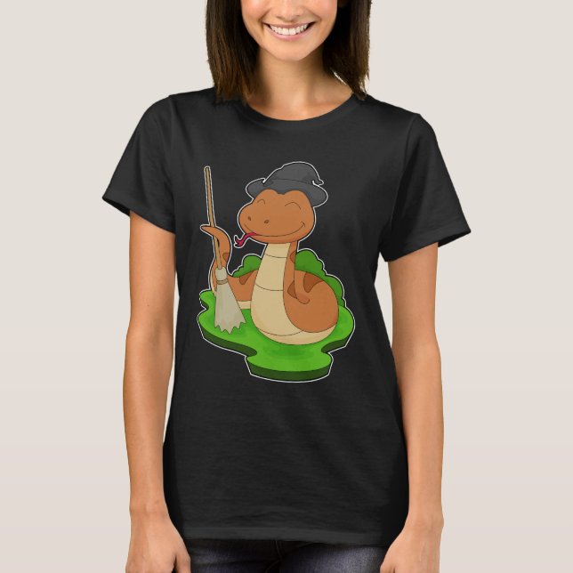 Snake Halloween Witch T-Shirt (Front)