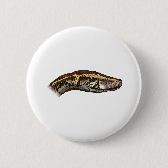 Snake head cartoon 6 cm round badge (Front)