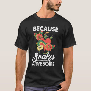 Snake Heart Rose Retro Serpents Venomous Snakes T-Shirt