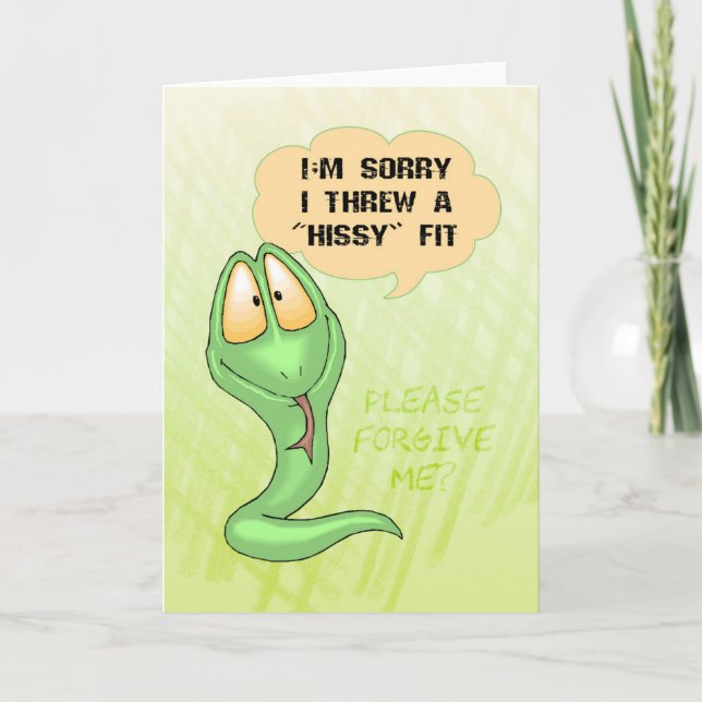 Snake Hissy Fit Sorry Card (Front)