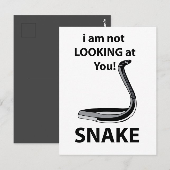 Snake I am Not Looking At You Funny Snake Postcard (Front/Back)