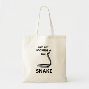 Snake I am Not Looking At You Funny Snake Tote Bag