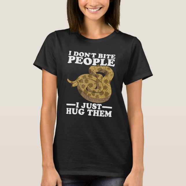 Snake I Dont Bite People Banana Ball Python T-Shirt (Front)