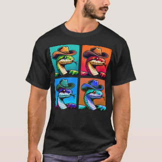 Snake In Cowboy Hat Funny Animal Cowboy Snake T-Shirt