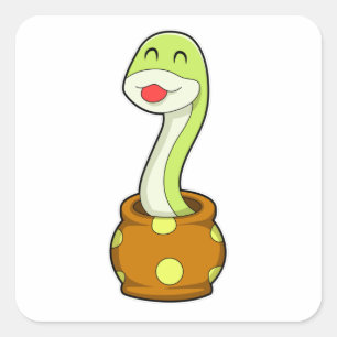 Snake in Jar Square Sticker