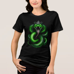 Snake King T-Shirt   Green Viper Crown Gothic Tee