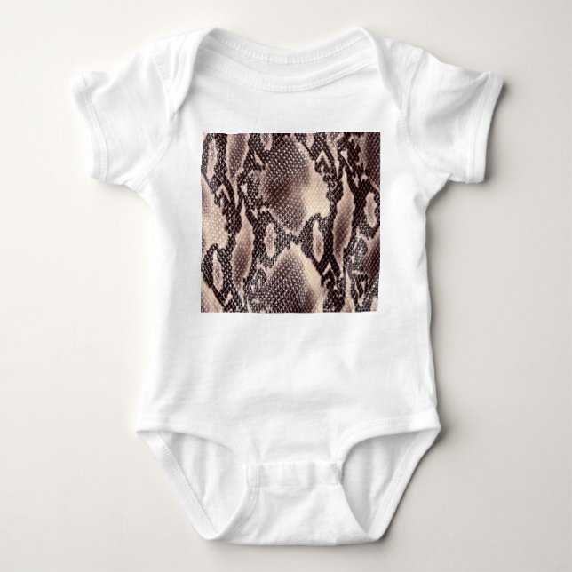 Snake leather: seamless brown texture baby bodysuit (Front)