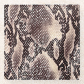 Snake leather: seamless brown texture glass coaster