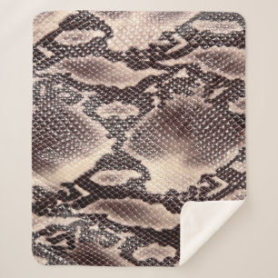 Snake leather: seamless brown texture sherpa blanket