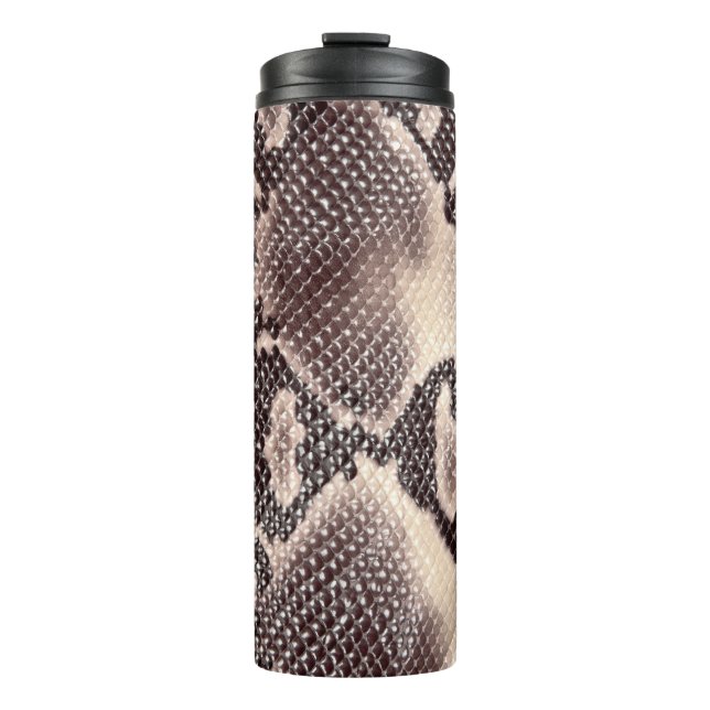 Snake leather: seamless brown texture thermal tumbler (Front)