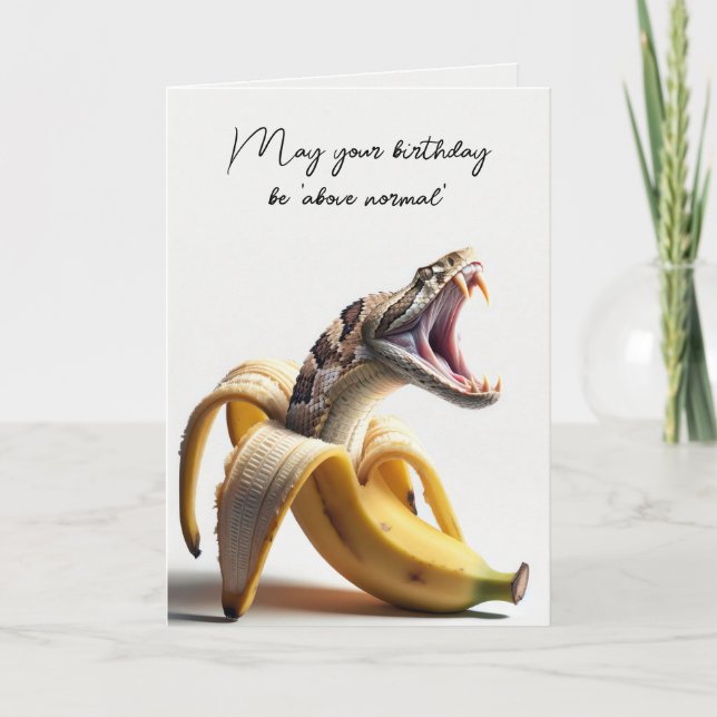 Snake Morphing Out of a Banana Card (Front)