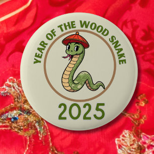 Snake New Year Chinese Lunar zodiac sign 2025 6 Cm Round Badge