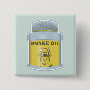Snake oil alternative medicine 15 cm square badge