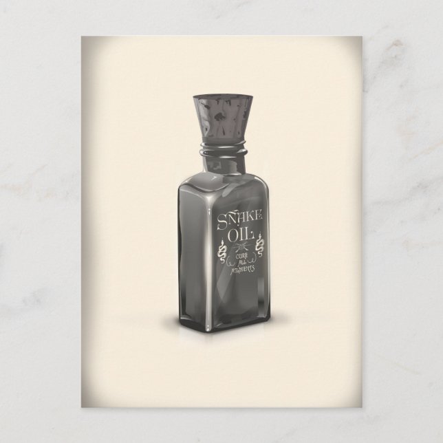 Snake Oil "Cure All Ailments" Bottle funny poster Postcard (Front)
