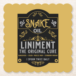 Snake oil salesman funny gifts for sales people   paper coaster