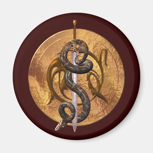 Snake on a Sword Magnet (Front)