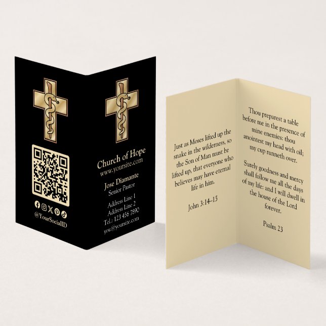 Snake on Cross Business Card (Inside and Outside)