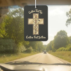 Snake on Cross Car Air Freshener