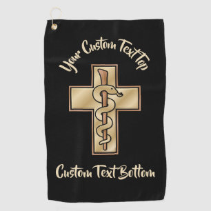 Snake on Cross Golf Towel