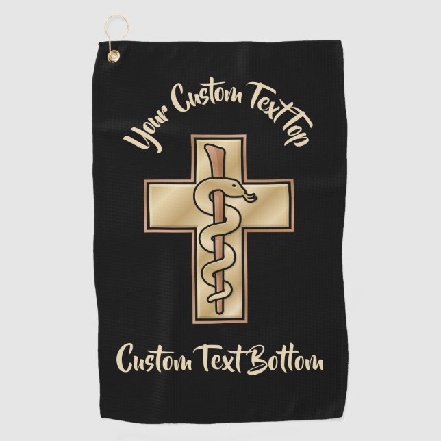 Snake on Cross Golf Towel (Front)