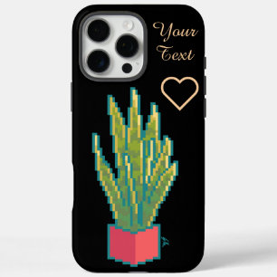 Snake plant, pixel art iPhone 16 pro max case